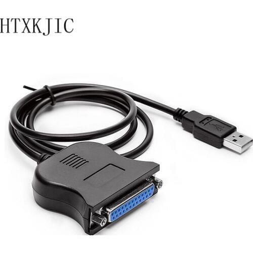Black 1.5m USB 1.1 to DB25 Female Port Print Converter Cable LPT Bi-directional parallel interface communication