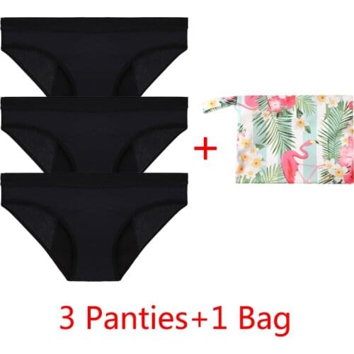 Dropshipping Leakproof Women Menstrual Panties Breathable Fast Absorbent High Waist Girl Period Underwear with Wet Bag S-6XL