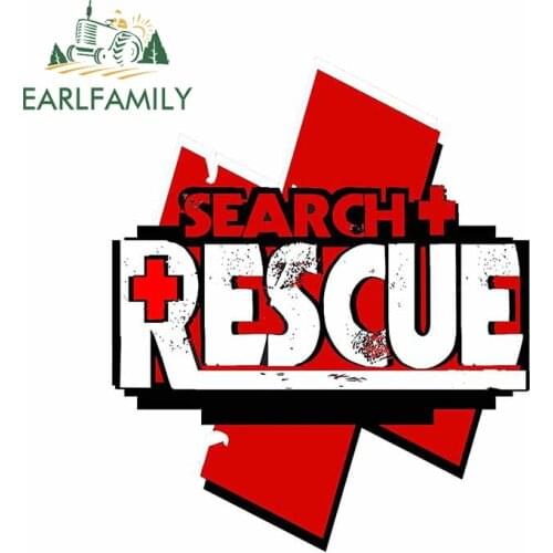 EARLFAMILY 13cm x 10.8cm For SEARCH RESCUE Car Door Stickers Cartoon Personality Decal Vinyl Material Suitable for VAN RV JDM