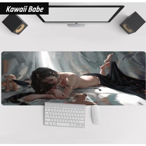 Gaming Pad To Mouse Anime Girl 3D Large Mouse Pad Notbook Computer Mousepad Pc Gaming Padmouse Gamer Laptop 80x30cm Mouse Mats