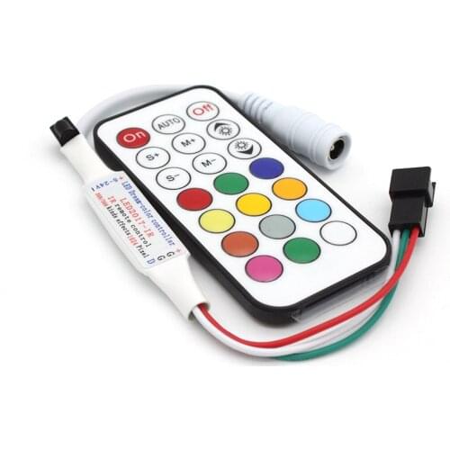 21key DC 5V - 24V LED Mini Dream-color IR Remote Controller for WS2812 WS2811 SK6812 Dream Color