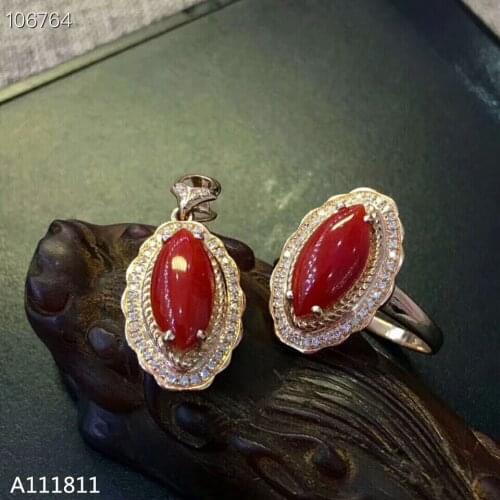 KJJEAXCMY boutique jewels 925 pure silver inlaid natural blue topaz lady Ring + pendant support test