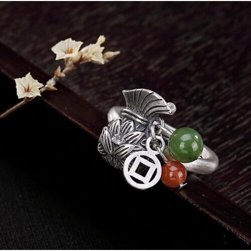 MOONROCY Silver Color Opal Rings Vintage Red Green Fashion Jewelry Wholesale Creative for Women Girls Gift Dropshipping