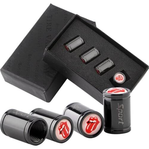 4PCS Automobile Valve Caps Car Wheel Decorate Tire Valve Titanium Black Alloy Car Styling