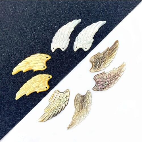 Natural White Shell Pendant Angel Wings Exquisite Pendant Suitable for Jewelry Making DIY Earrings Necklace Accessories Charm