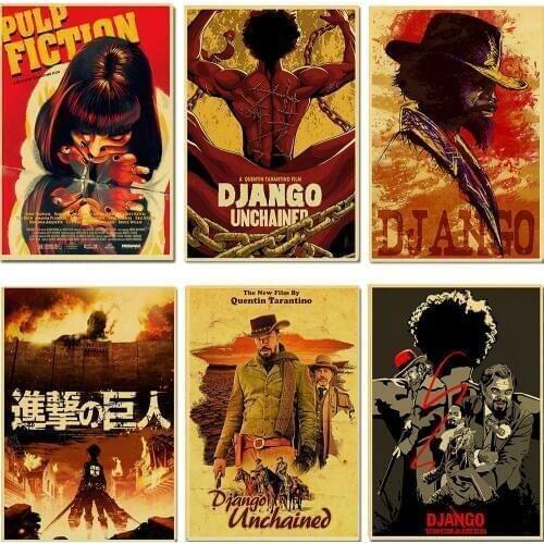 Quentin Tarantino Movie Poster Collection Vintage Kraft Poster Decorative Poster Home Decor Movie Wall Sticker Poster Movie