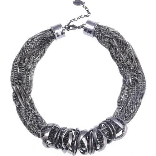 Multilayer Metal Charm Choker Necklace Women Chunky Collar Rope Chain Statement Necklaces Wholesale Gift 2019