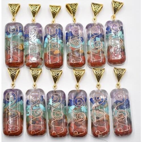 2021 New Retro Colorful natural amethysts Lapis Lazuli 7 colors stone pillar charms pendants wholesale12pcs/lot free shipping