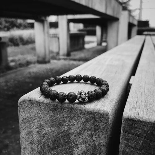 New Natural Lava Stone Lion Bracelet For Women Pulseira Men Jewellery Accessories Summer Boyfriend Gift Braclet Dropshipping