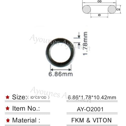 Wholesale Fuel Injector Rubber Oring 6.86*1.78mm For Honda Car Replacement (AY-O2001)