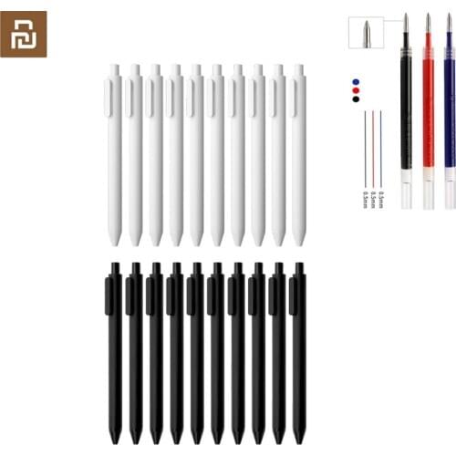 10pcs Original youpin Kaco Pen 0.5mm Core Durable Signing Pen Refill Black Ink For Home School Office