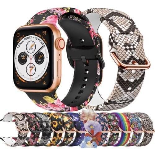 Color buckle Silicone strap for apple watch band 42mm 38mm 44mm 40mm bracelet belt for iwatch series 6 5 4 3 SE accessories