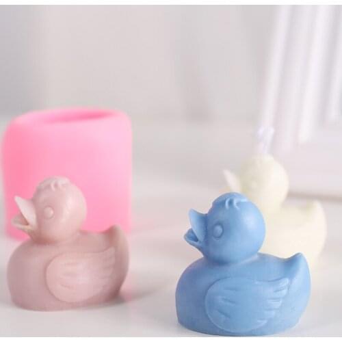 Cute Little Duck DIY Aromatherapy Gypsum Silicone Candle Mold Candle Making Supplies Soap Making Tools 3d Soap Mold