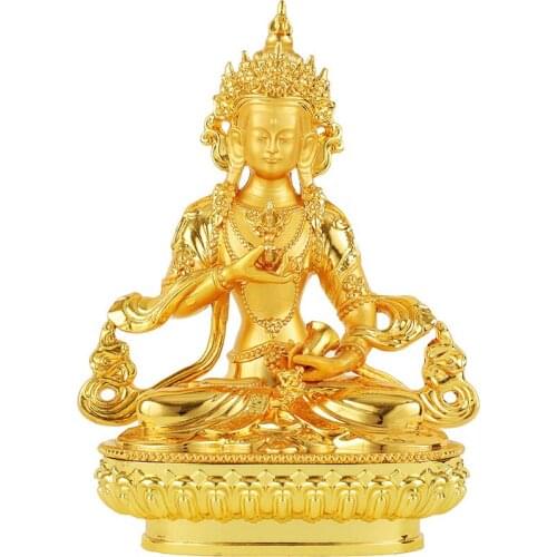 Tibetan Tantra Vajrasattva Temple Buddha Home Dedicated Ornaments Gilded 4 Inches