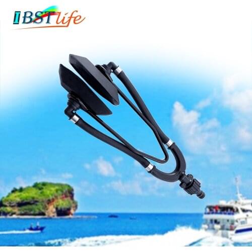 Universal Rectangular Outboard Dual Feed Marine Boat Yacht Motor Flusher Engine Ear Muffs Cup Garden Hose 5/8 inch Connection