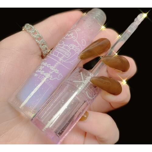 6 Color Mirror Lip Glaze Glass Water Gloss Lip Gloss Lasting Moisturizing Liquid Lipstick Nonstick Cup Makeup Cosmetics TSLM1