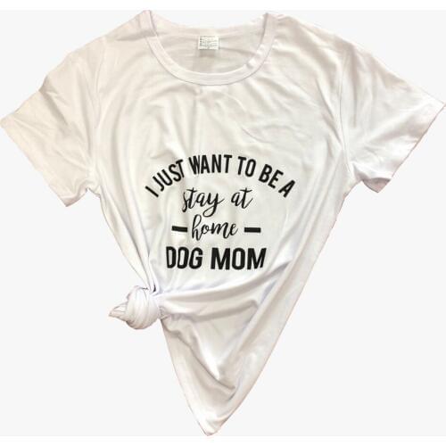 Women Graphic Tee Gray Clothing Tumble Tops Love Dogs 90s Shirts DOG MOM Hipster T-Shirt