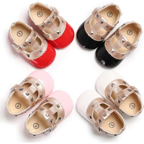 Soft Soled Baby First Walkers Cute Baby shoes Princess Baby Girl Shoes PU Infant Walking Dress Shoe