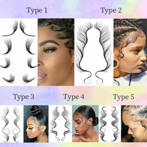 1Sheet Baby Hair Tattoo Salon DIY Hairstyling Hair Tattooing Template Hair Stickers Waterproof Lasting Makeup Tool for Women