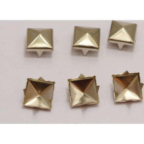 100 Silver-plate Tone Metal Square Pyramid Claw Punk Studs Rivets 9mm Belt LeatherCraft DIY