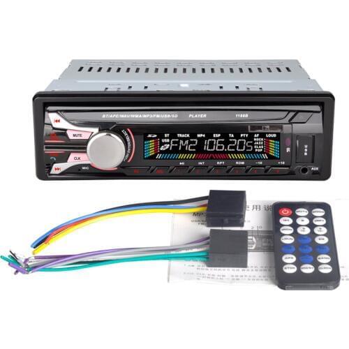 Car Stereo Radio 1 Din 12V Bluetooth Detachable Autoradio In-dash MP3 AUX FM Aux Input Receiver SD USB Player Remote Control