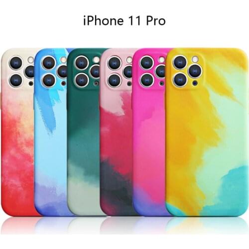 Phone Case For iPhone 11pro max 12mini pro max 7p/8plus X/Xs max XR Back Mobile phone case colorful watercolor silicone bag