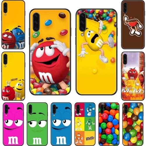 M&Ms Chocolate Phone case For Samsung Galaxy A 3 5 8 9 10 20 30 40 50 70 E S Plus 2016 2017 2018 2019 black pretty shell soft