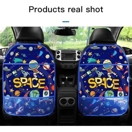 Backseat Car Seat Cover Organizer Kick Mats Back Seat Protector Children Cartoon Rear Anti Kick Mat
