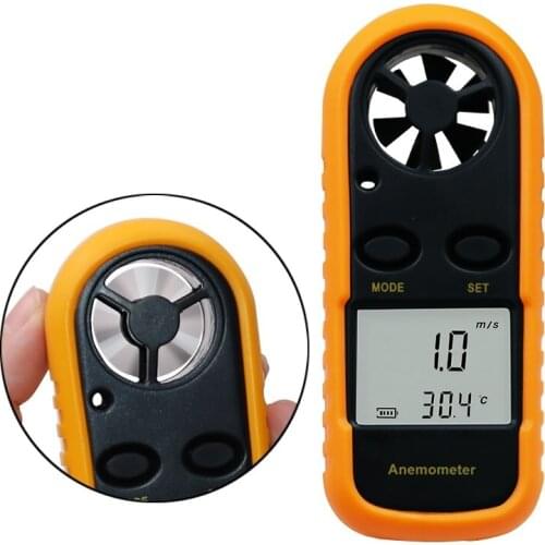 Digital Anemometer 0-30m/s Wind Speed Meter -10 ~ 45C Temperature Tester Anemometro with LCD Backlight Display