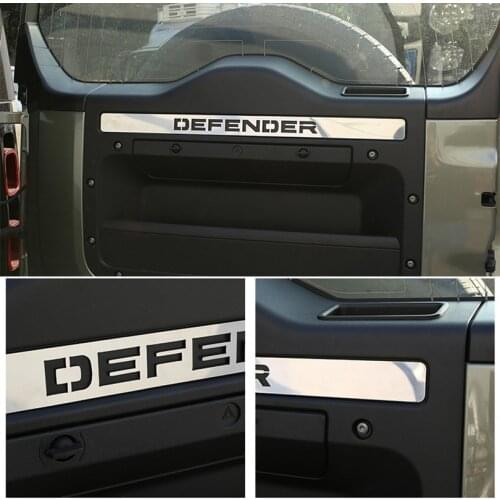Stainless Steel Car Trunk Tailgate Inner Door Panel Decorative Sequins For Land Rover Defender 110 2020-21 Interior Accessories