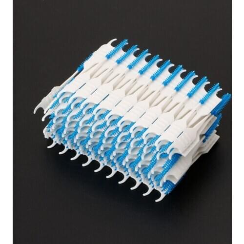 40pcs Double Floss Head Hygiene Dental Silicone Interdental Brush Toothpick