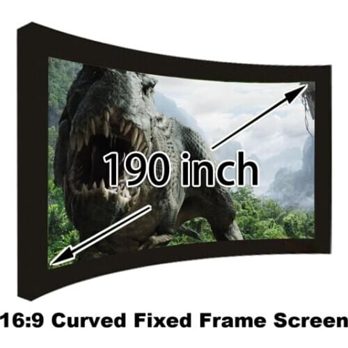 Full HD 190 inch 16:9 Curved Fixed Frame Front Projection Screen With 1.2 Gain 3D Cinema Projector Screens