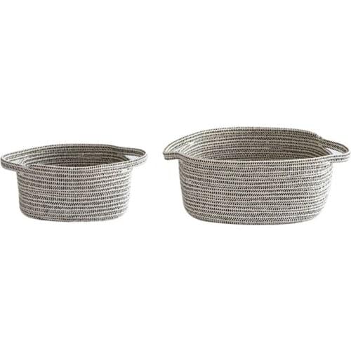 Nordic Style Cotton Woven Basket Storage Basket Desktop Coffee Table Debris Basket Organizing Basket, 3PCS