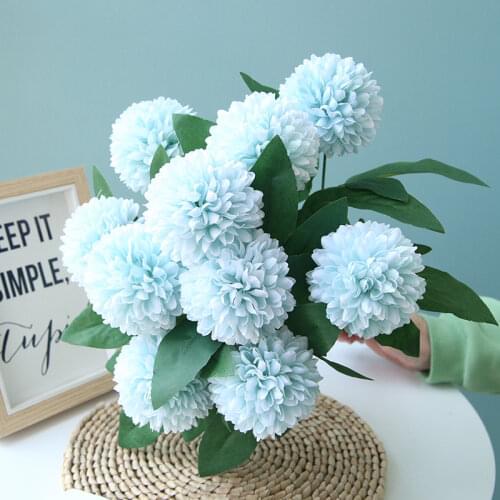 Blue Red White Artificial Flower Arrange Dandelion Wedding Decor Party Accessory 10 Heads Fake Bouquet Home Table Decoration