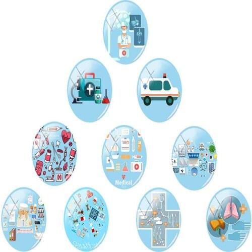 JWEIJIAO 10pcs/lot Angel in white full of love Oval Shaped 18x25 mm Glass Cabochon Dome Flat Back Medical Tools Jewelry MD70