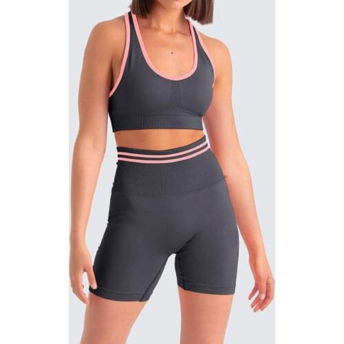 Seamless Sports Sets Tracksuits Running Crop Bra High Waisted Shorts Workout Clothes for Women Gyms Fitness Suits Outfits