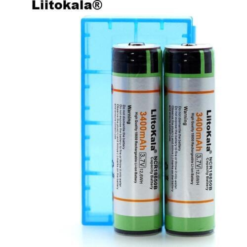 Liitokala Protect 18650 NCR18650B 3400mAh Rechargeable Li-lon battery with PCB 3.7V batteries + Storage box