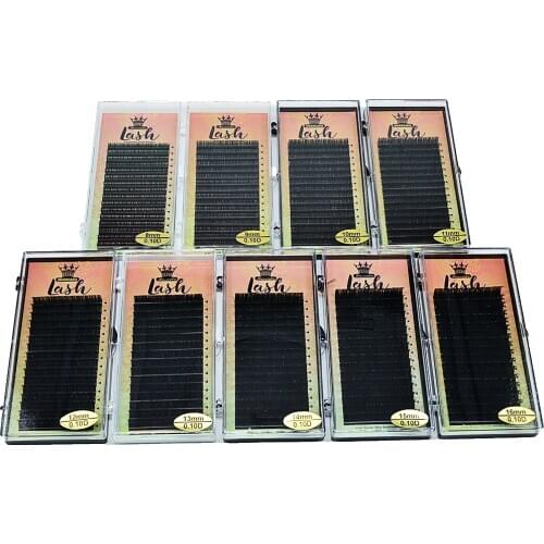 MASSCAKU Eyelash Extension Makeup 16 Rows tray Individual Eyelash 8-20 Natural Soft Synthetic Mink Cilios