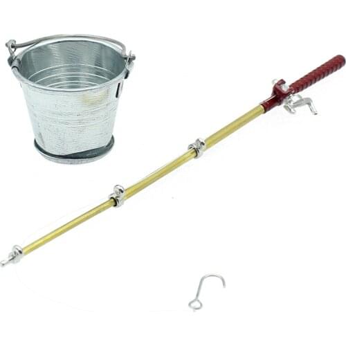 Metal Mini Bucket and Fishing Rod Toys for 1:10 RC Crawler Car Accessories Traxxas TAMIYA CC01 Axial SCX10 90046 D90 D110 TF2