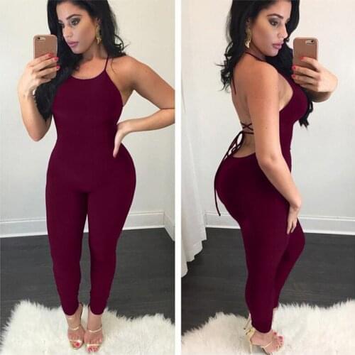 Backless Bandage Slim Rompers Sexy Women Jumpsuits Fitness Set One Piece Jumpsuit Fashion Designer Sleeveless Skinny Bodycon