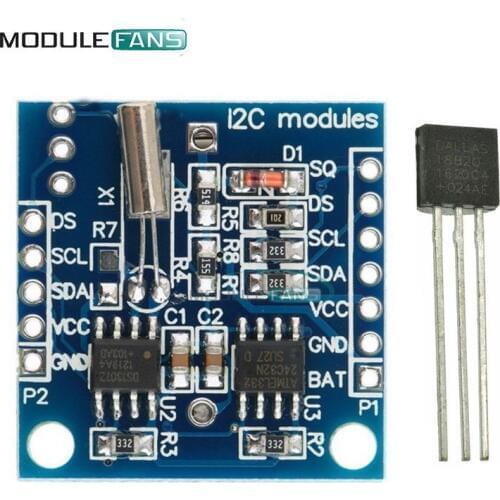 DS18B20 Temperature Sensor Module +I2C IIC RTC DS1307 AT24C32 Real Time Clock Module For Arduino AVR ARM PIC Module