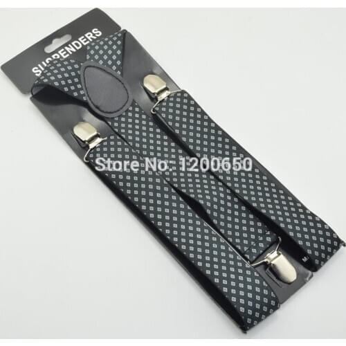 120cm Mens Unisex Clip-on Braces Elastic 3.5cm Wide print s11 larger Suspenders Y-back Suspender Wholesale & Retail