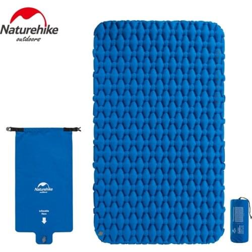 Naturehike Outdoor Double 2 Person Camping Mat Inflatable Mattress Ultralight Tent Bed Sleeping Pad with Air Inflating Bag