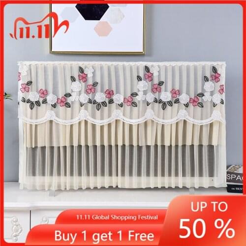 New Dust-Proof Hanging Television Cover Lace Purple Wall Desktop Curved Surface Old-Fashioned Universal TV Cover Free Shipping