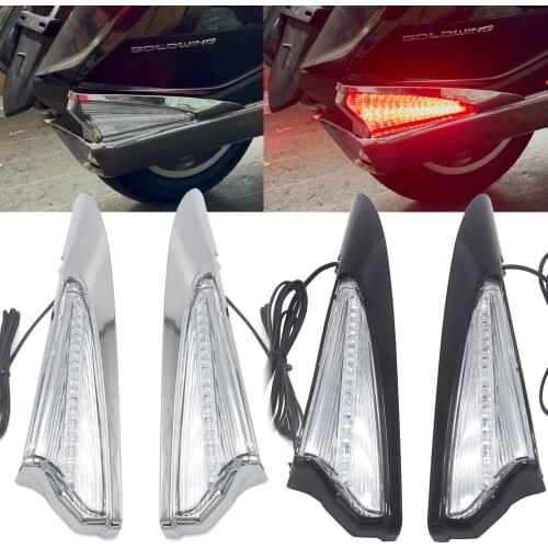 NEW For HONDA Gold Wing GL 1800 Goldwing GL1800 & F6B 2018-UP Motorcycle Saddlebag Accent Swoop LED Light Case Cover Chrome 2020