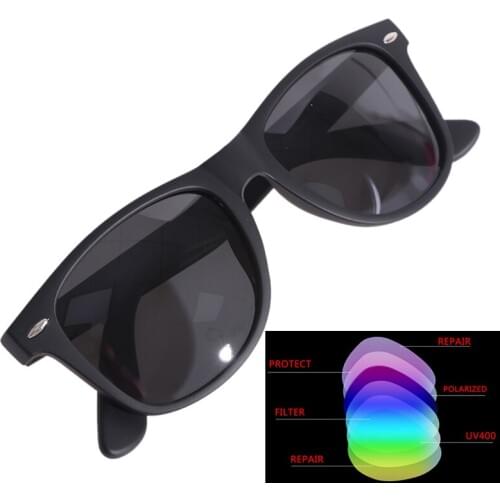 Men Women Fashion Sun Glasses Polarized Sunglasses Driving Coating Points Black Frame Eyeglasses Male Sun Glasses Rays