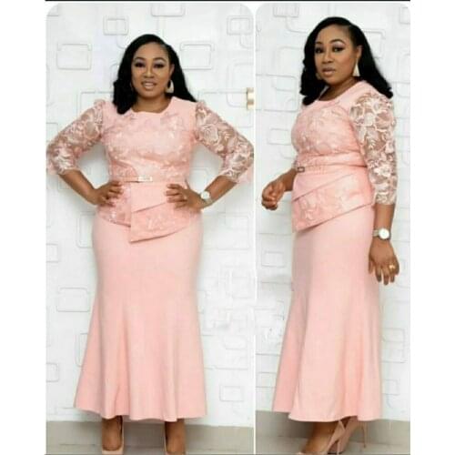 2021 Autumn Fashion African Women O-neck Polyester Plus Size Long Dress African Clothing African Dresses for Women XL-5XL