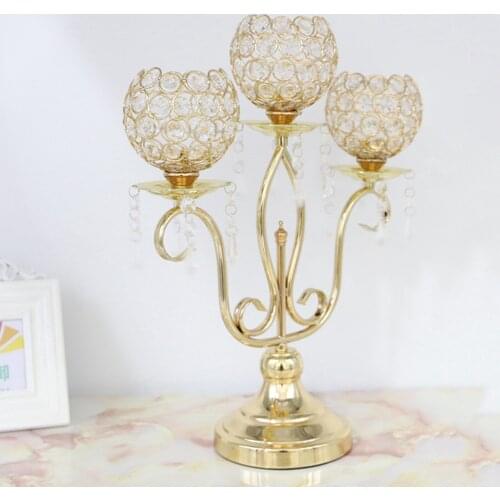 Candle Holder 3 Arms Candlestick for Home Bedroom Wedding Party Decoration