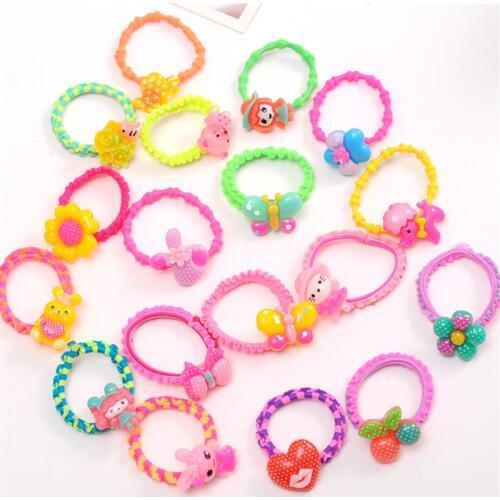 Fashion Headband Girls Hair Accessories Bow Elastic Hair Bands Flower Ring Solid Scrunchy Rings Jewelry Hoop Gum hair for Girls