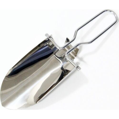 Hand Shovel Folding Portable Stainless Stee Trowel for travel, camping, outdoors, garden .w/Pouch